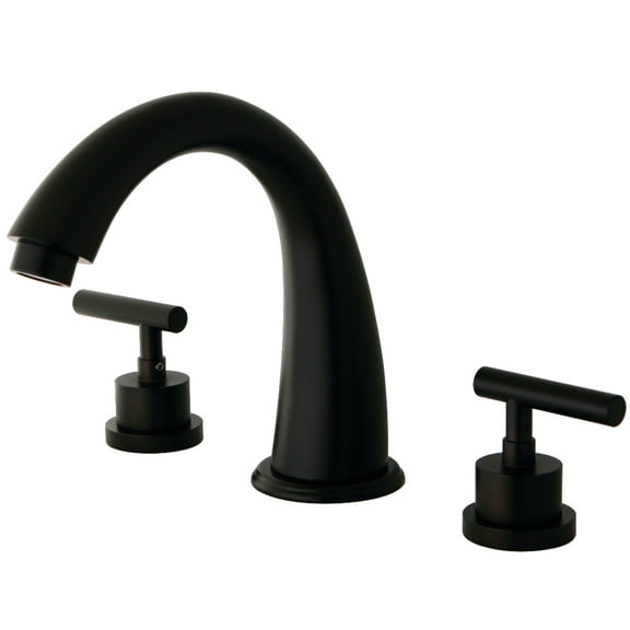 Kingston Brass KS2365CML Manhattan Two-Handle Deck Mount Roman Tub Faucet, Oil Rubbed Bronze