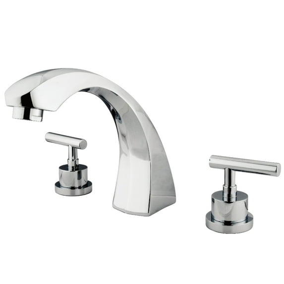 Kingston Brass KS4361CML Manhattan Two-Handle Deck Mount Roman Tub Faucet, Polished Chrome