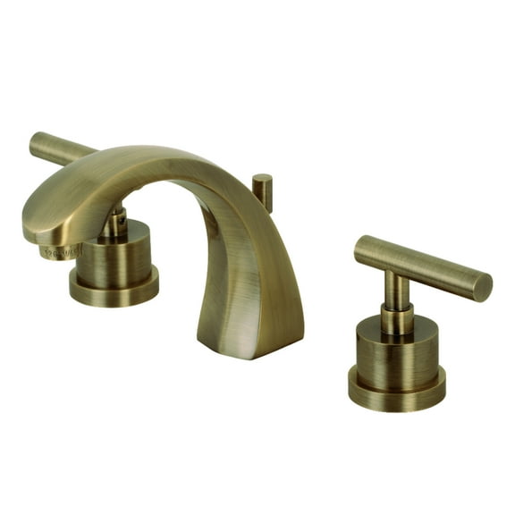 Kingston Brass KS4983CML Manhattan Widespread Bathroom Faucet with Brass Pop-Up, Antique Brass
