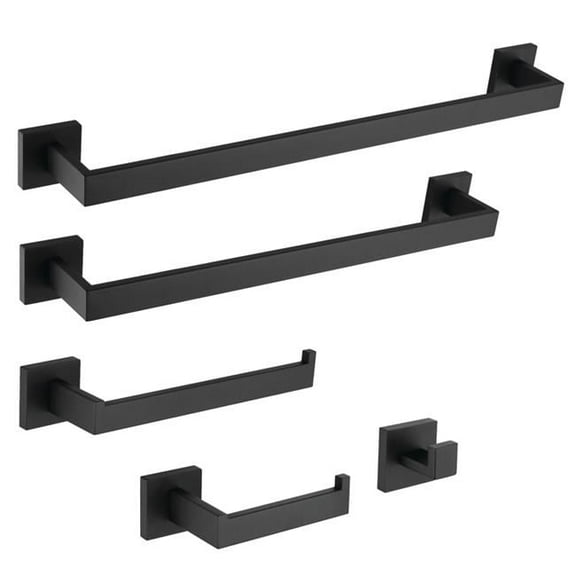 Kingston Brass BAHK6012478MB Markus Bathroom Accessory Set, Matte Black - 5 Piece