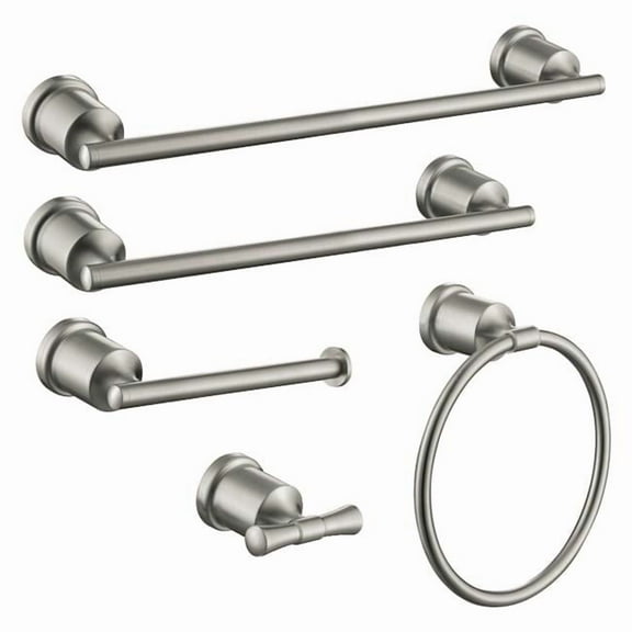 Kingston Brass BAHK9112478SN Mathsson Bathroom Accessory Set, Brushed Nickel - 5 Piece