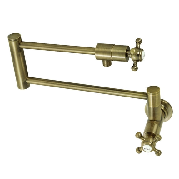 Kingston Brass KS4103BX Metropolitan Wall Mount Pot Filler Faucet, Antique Brass