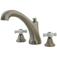 thumbnail image 1 of Kingston Brass KS4328PX Metropolitan Two-Handle Deck Mount Roman Tub Faucet, Brushed Nickel, 1 of 4