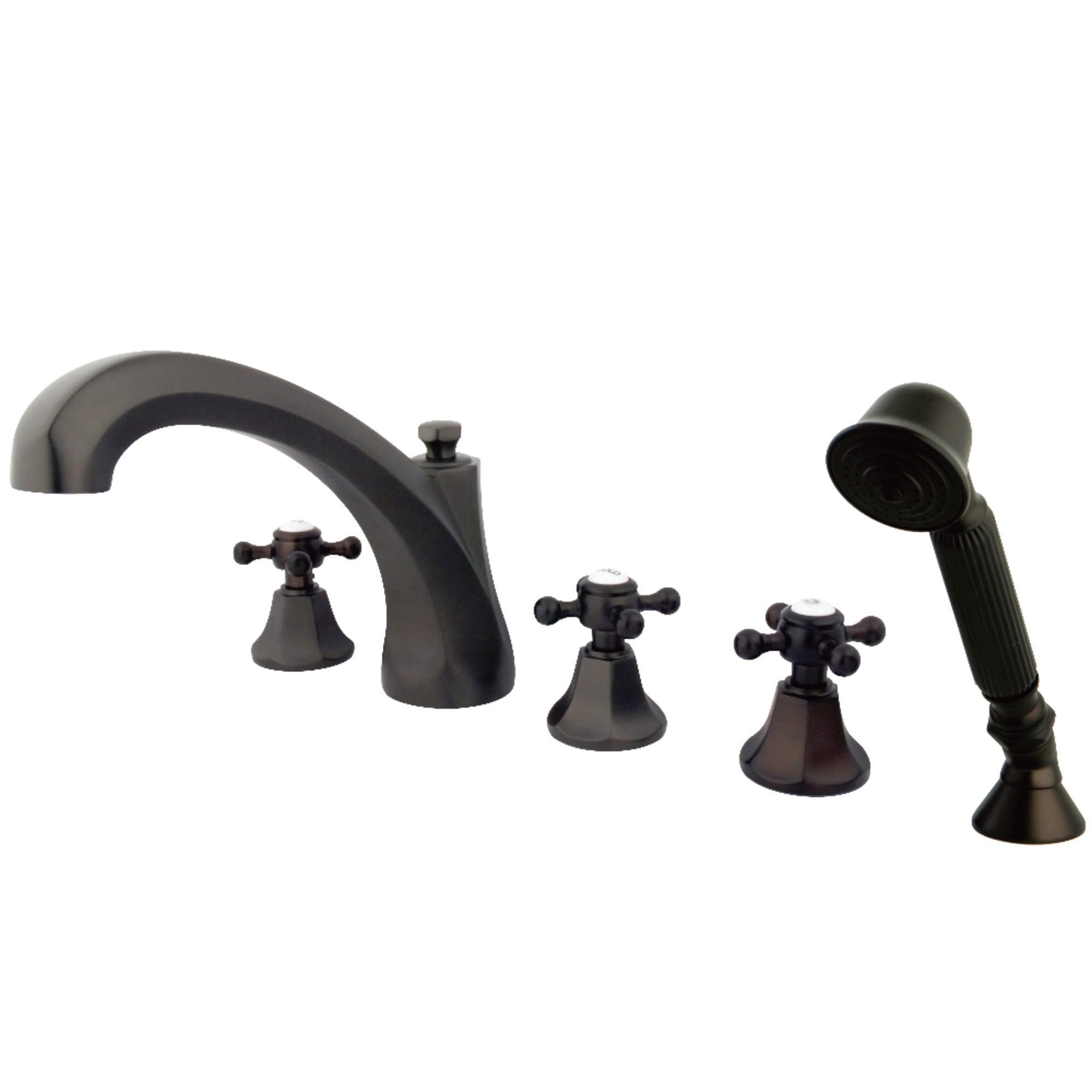 Kingston Brass KS43255BX Metropolitan 5-Piece Roman Tub Faucet with Hand Shower, Oil Rubbed Bronze