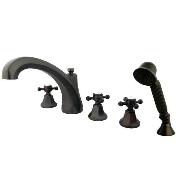 Kingston Brass KS43255BX Metropolitan 5-Piece Roman Tub Faucet with Hand Shower, Oil Rubbed Bronze