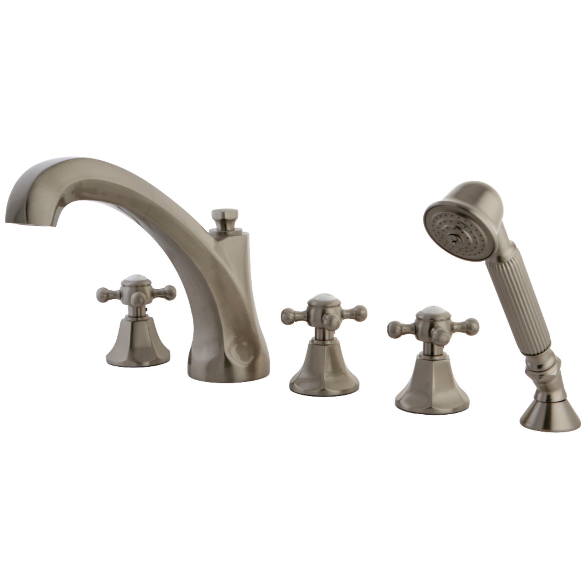 Kingston Brass KS43285BX Metropolitan 5-Piece Roman Tub Faucet with Hand Shower, Brushed Nickel