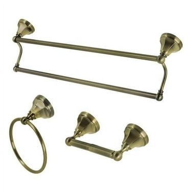 Kingston Brass BAK4181348AB Metropolitan Towel Bar Accessory Set, Antique Brass - 3 Piece