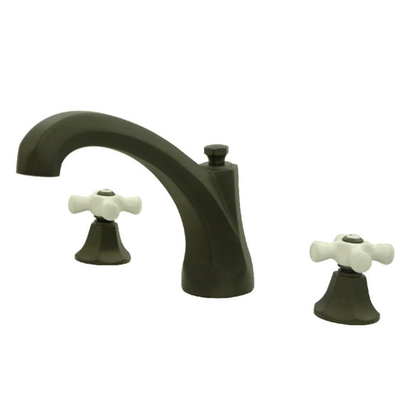 Kingston Brass KS4325PX Metropolitan Two-Handle Deck Mount Roman Tub Faucet, Oil Rubbed Bronze