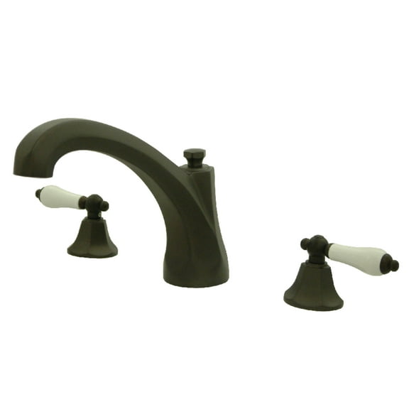Kingston Brass KS4325PL Metropolitan Two-Handle Deck Mount Roman Tub Faucet, Oil Rubbed Bronze