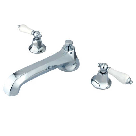 Kingston Brass KS4301PL Metropolitan Two-Handle Deck Mount Roman Tub Faucet, Polished Chrome