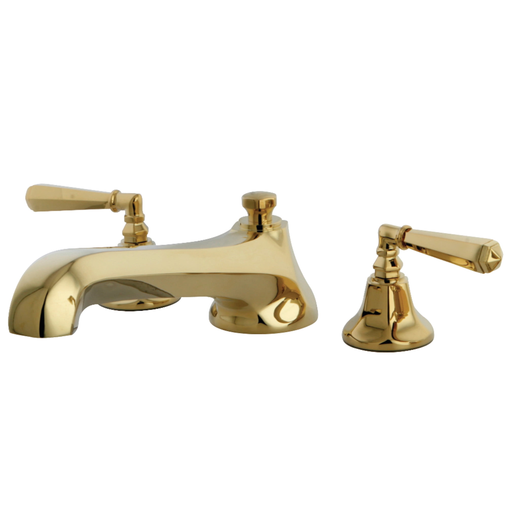 Kingston Brass KS4302HL Metropolitan Two-Handle Deck Mount Roman Tub Faucet, Polished Brass