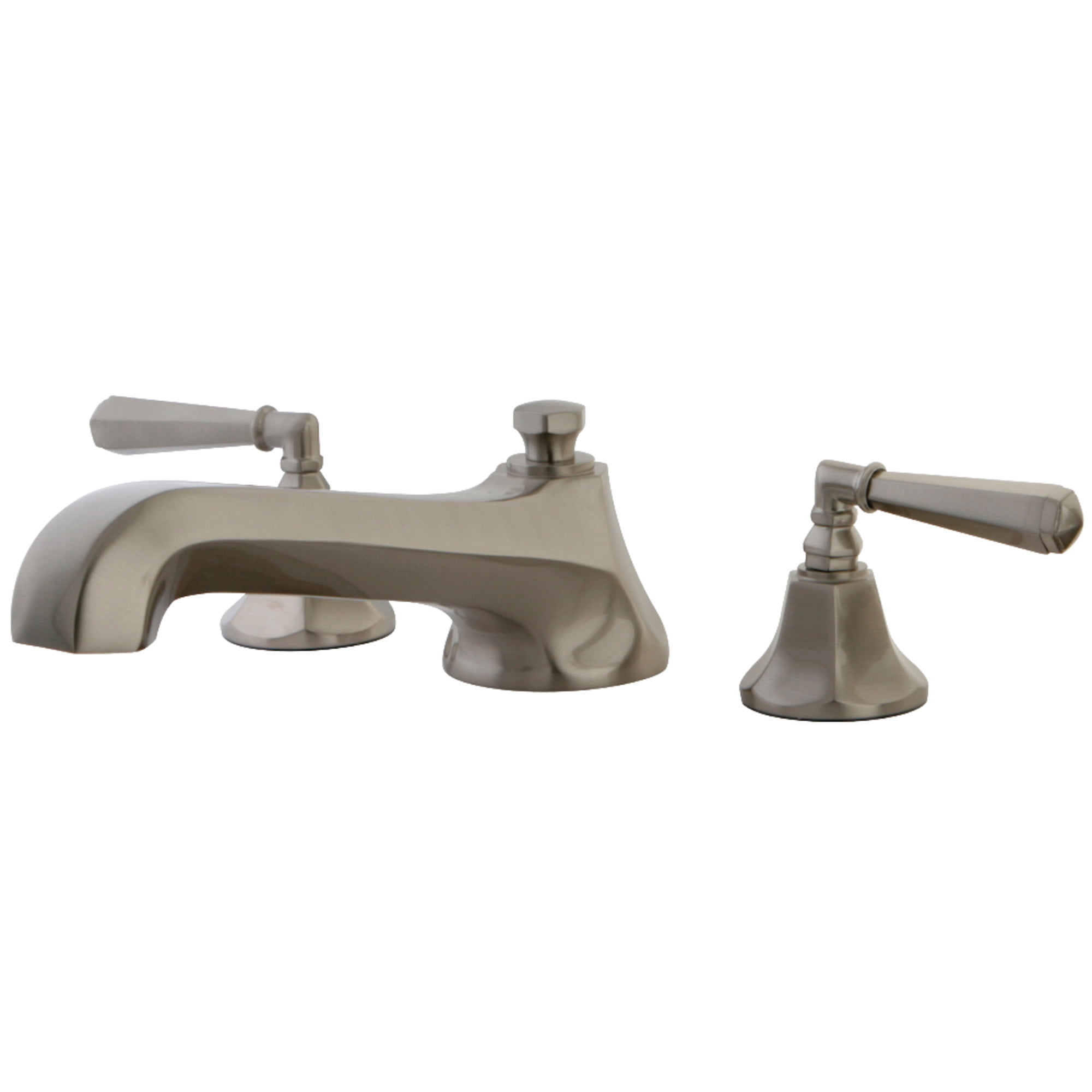Kingston Brass KS4308HL Metropolitan Two-Handle Deck Mount Roman Tub Faucet, Brushed Nickel
