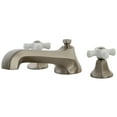 thumbnail image 1 of Kingston Brass KS4308PX Metropolitan Two-Handle Deck Mount Roman Tub Faucet, Brushed Nickel, 1 of 4