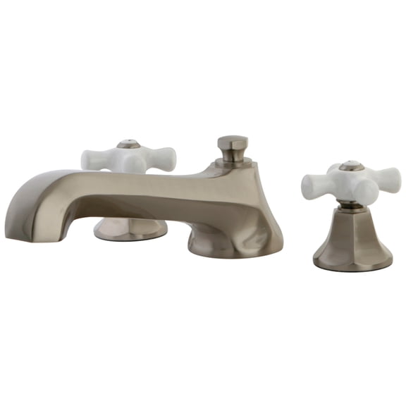Kingston Brass KS4308PX Metropolitan Two-Handle Deck Mount Roman Tub Faucet, Brushed Nickel
