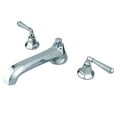 thumbnail image 1 of Kingston Brass KS4301HL Metropolitan Two-Handle Deck Mount Roman Tub Faucet, Polished Chrome, 1 of 4