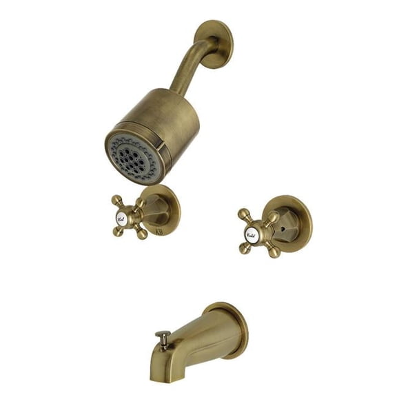 Kingston Brass Metropolitan Two-Handle Tub & Shower Faucet, Antique Brass