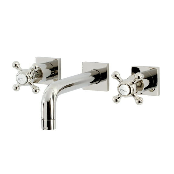 Kingston Brass KS6126BX Metropolitan Double-Handle Wall Mount Bathroom Faucet, Polished Nickel