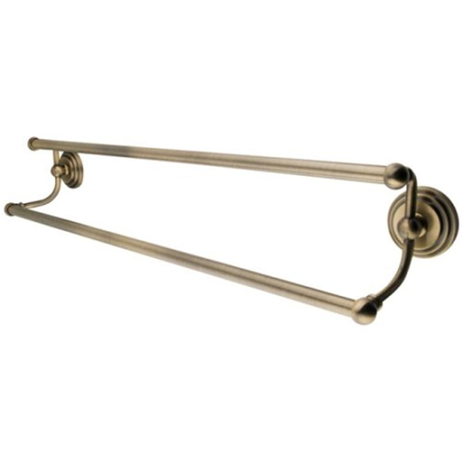Milano 24-Inch Antique Brass Dual Towel Bar