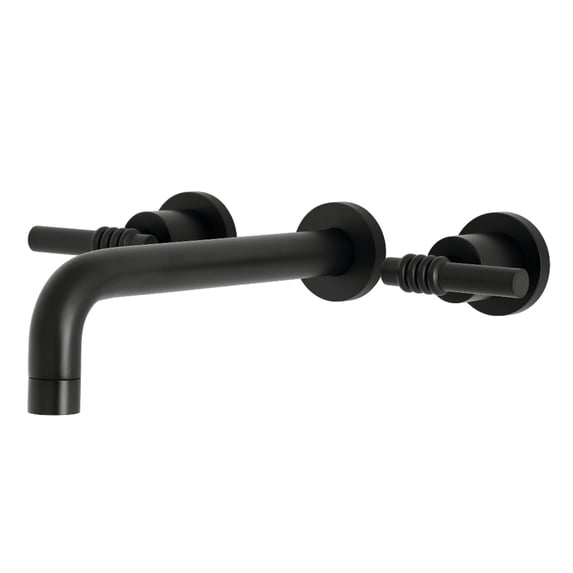 Kingston Brass KS8020ML Milano Two-Handle 3-Hole Wall Mount Roman Tub Faucet in Matte Black