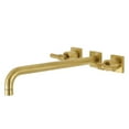 thumbnail image 1 of Kingston Brass KS6047ML Milano Two-Handle Wall Mount Roman Tub Faucet, Brushed Brass, 1 of 7
