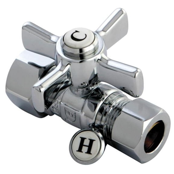 Kingston Brass  Millennium .62 in. OD Compression X .5 in. OD Compression Straight Valve - Polished Chrome