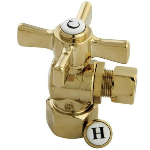Kingston Brass Millennium Angle Valve - Polished Brass - 0.5 in. FIP x 0.37 in. OD Compression
