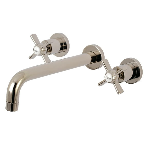 Kingston Brass KS8026ZX Millennium Two-Handle 3-Hole Wall Mount Roman Tub Faucet in Polished Nickel