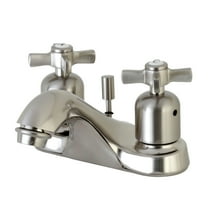 Kingston Brass Millennium FB5628ZX 4" Centerset Lavatory Faucet with Retail Pop-up Drain, Satin Nickel