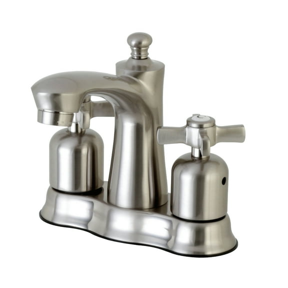 Kingston Brass Millennium FB7618ZX 4" Centerset Lavatory Faucet with Retail Pop-up Drain, Satin Nickel