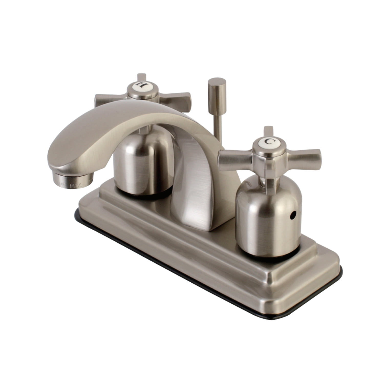 Kingston Brass Millennium KB4648ZX 4" Centerset Lavatory Faucet with Retail Pop-up Drain, Satin Nickel