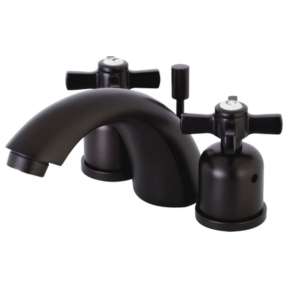 Kingston Brass Millennium KB8955ZX Mini Widespread Lavatory Faucet with Retail Pop-up Drain, Oil Rubbed Bronze