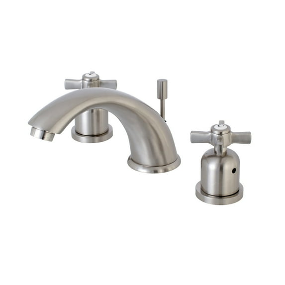 Kingston Brass Millennium KB8968ZX 8" Widespread Lavatory Faucet with Retail Pop-up Drain, Satin Nickel