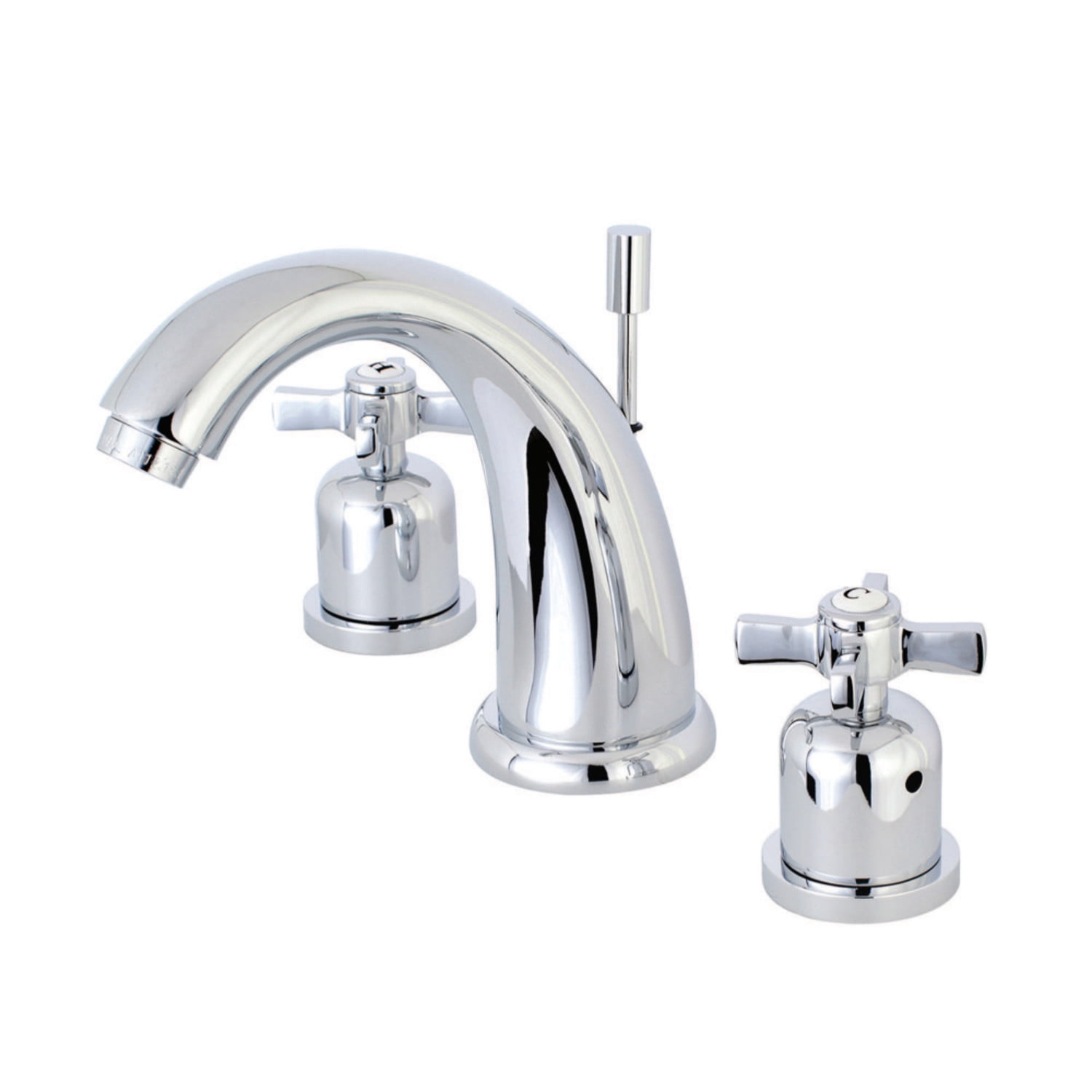Kingston Brass Millennium KB8981ZX 8" Widespread Lavatory Faucet with Retail Pop-up Drain, Polished Chrome