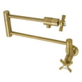 thumbnail image 1 of Kingston Brass KS4107ZX Millennium Two-Handle 1-Hole Wall Mount Pot Filler Faucet in Brushed Brass, 1 of 8