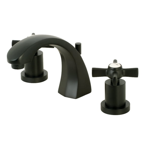 Kingston Brass KS4980ZX Millennium Widespread Bathroom Faucet with Brass Pop-Up, Matte Black