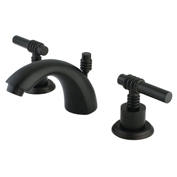 Kingston Brass KS2955ML Mini-Widespread Bathroom Faucet with Brass Pop-Up Drain, Oil Rubbed Bronze