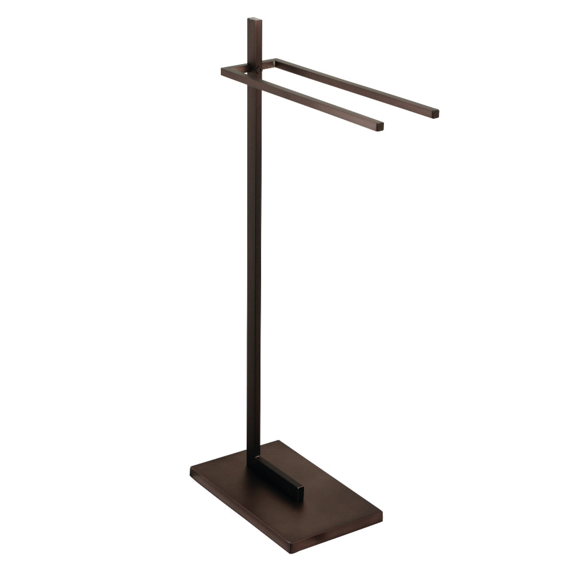 Modern Oil Rubbed Bronze Dual Towel Rack with Weighted Base