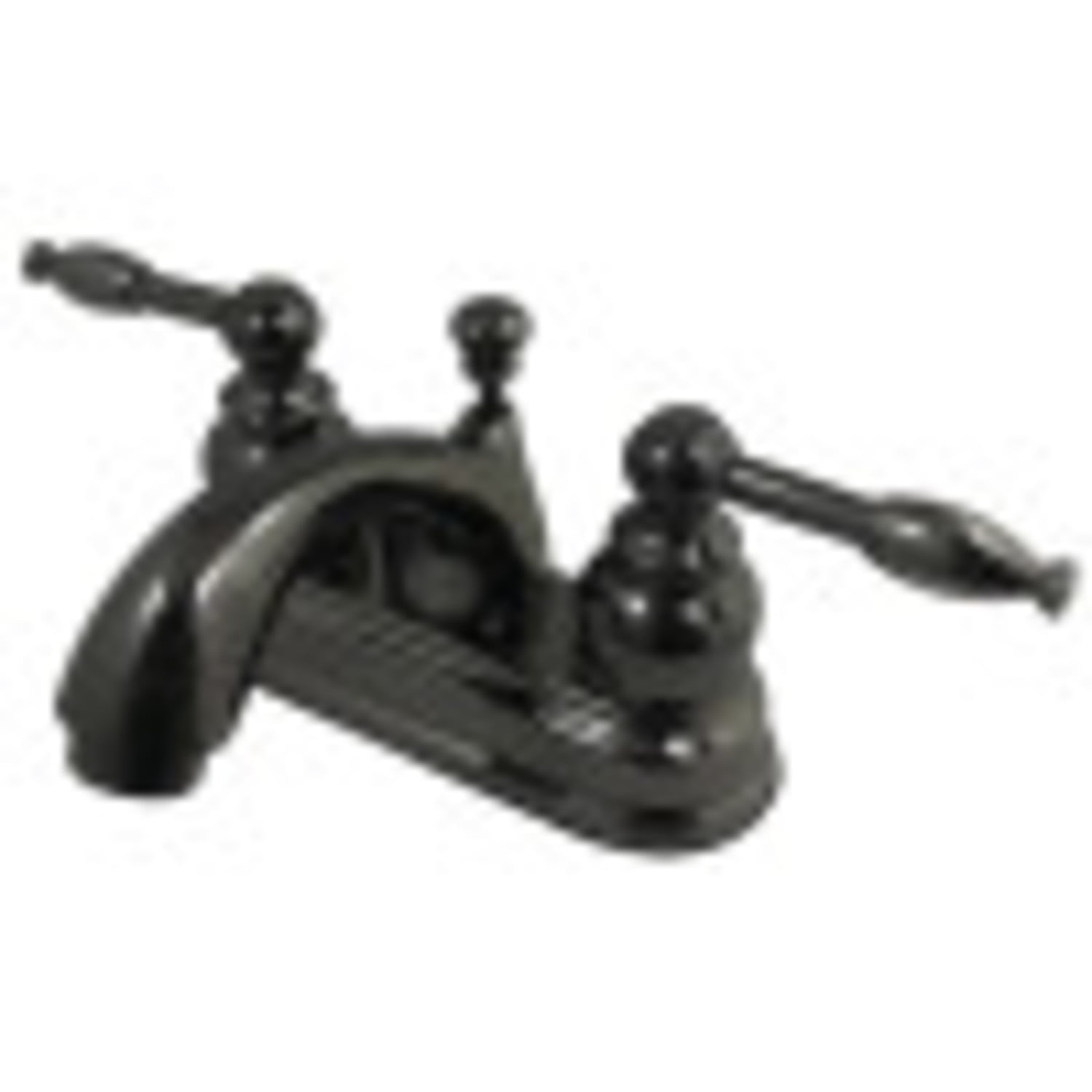 Black Stainless Steel 4" Centerset Bathroom Faucet with Dual Handles