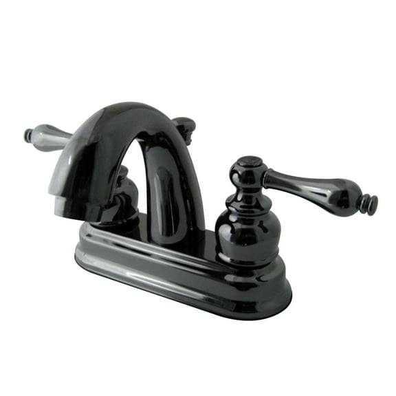 NB5610AL Water Onyx 4 inch centerset lavatory faucet with ABS/Brass pop up drain, Black Nickel