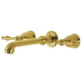thumbnail image 1 of Kingston Brass  Naples 3-Hole Wall Mount Roman Tub Faucet Brushed Brass Brushed, 1 of 5