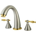 thumbnail image 1 of Kingston Brass KS2369NL Naples Two-Handle Deck Mount Roman Tub Faucet, Brushed Nickel/Polished Brass, 1 of 4