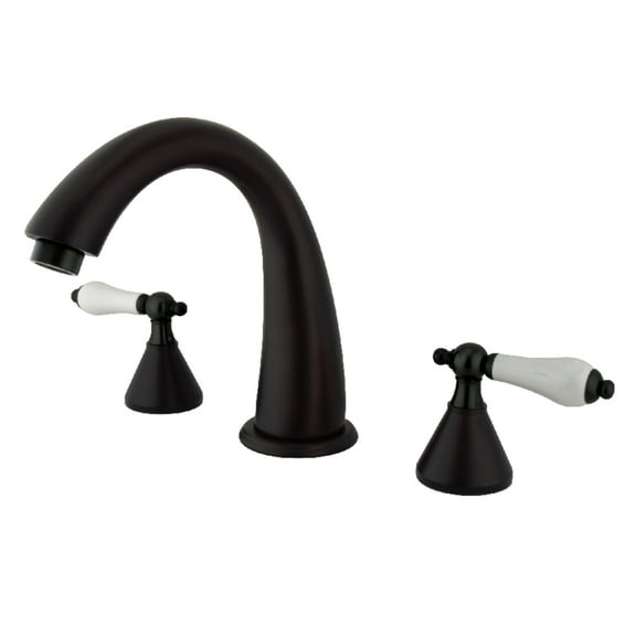 Kingston Brass KS2365PL Naples Two-Handle Deck Mount Roman Tub Faucet, Oil Rubbed Bronze