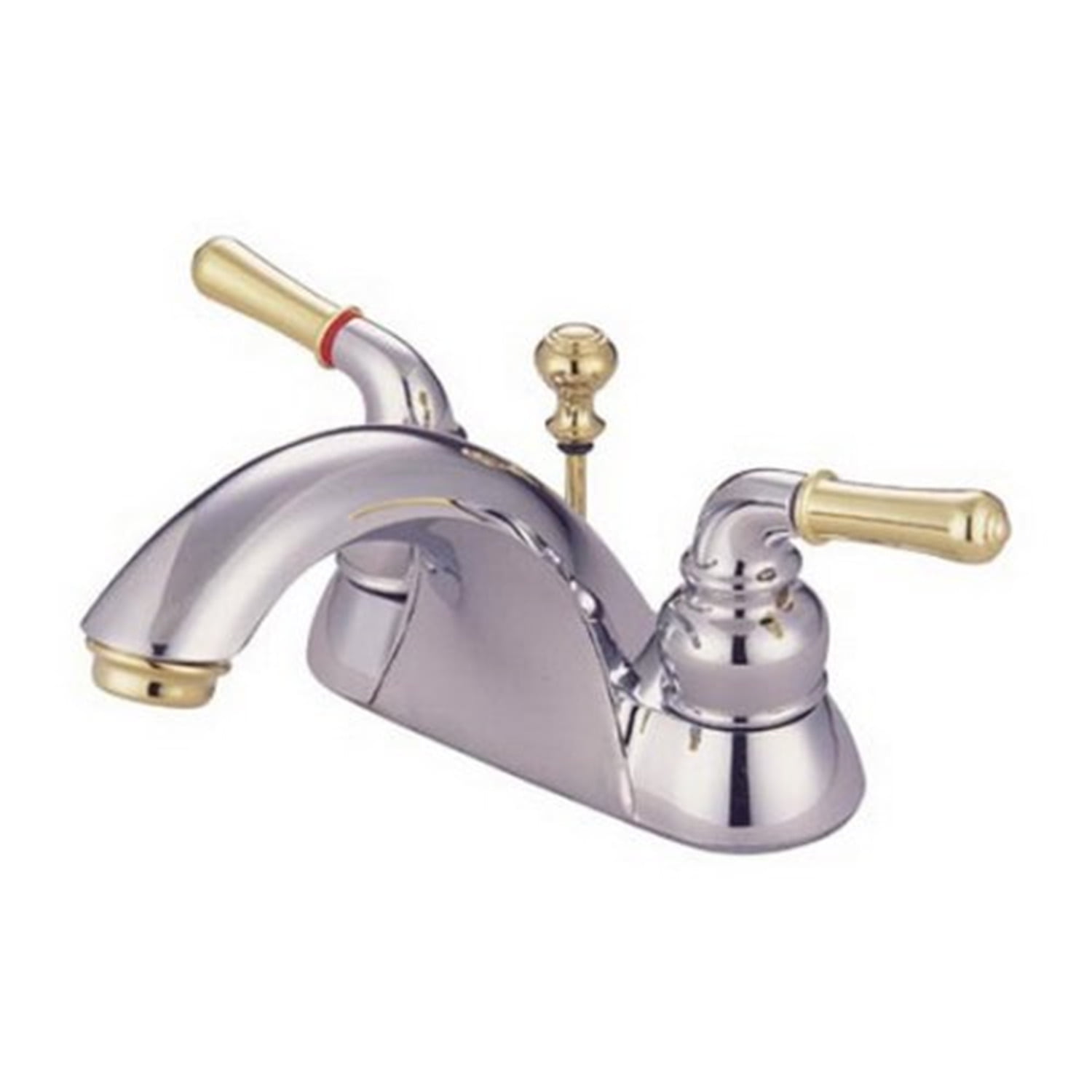 Naples Polished Chrome and Brass Centerset Bathroom Faucet
