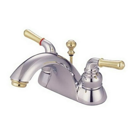 Kingston Brass KB2624B Naples 4 in. Centerset Bathroom Faucet, Polished Chrome/Polished Brass