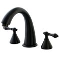 thumbnail image 1 of Kingston Brass KS2365AL Naples Two-Handle Deck Mount Roman Tub Faucet, Oil Rubbed Bronze, 1 of 4