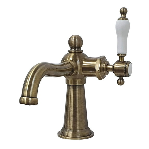 Kingston Brass Nautical Single-Handle 1-Hole Deck Mount Bathroom Faucet Antique Brass Antique