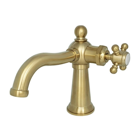 Kingston Brass Nautical Single-Handle Bathroom Faucet with Push Pop-Up Brushed Brass Brushed