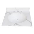 thumbnail image 1 of Kingston Brass Norbiton 25-Inch Solid Surface Vanity Top with 8 Inch Faucet Drillings in Calacatta Marble Glossy White, 1 of 4