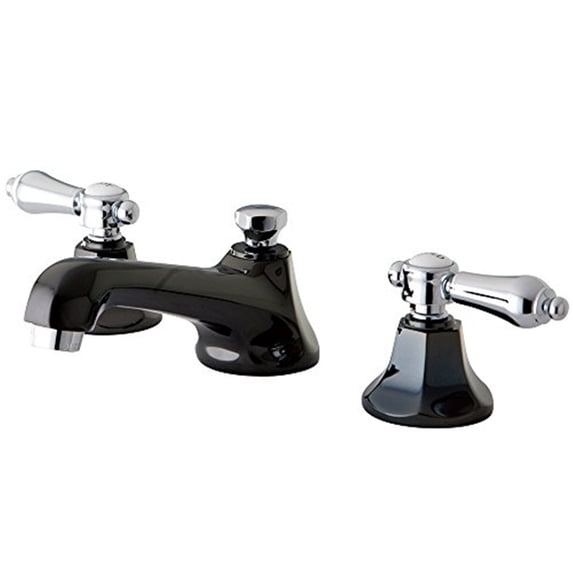Kingston Brass NS4467BAL Water Onyx Widespread Lavatory Faucet with Brass Pop...