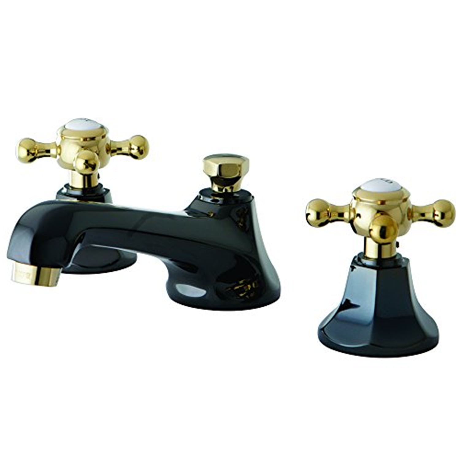 Water Onyx Black Nickel and Brass Widespread Bathroom Faucet
